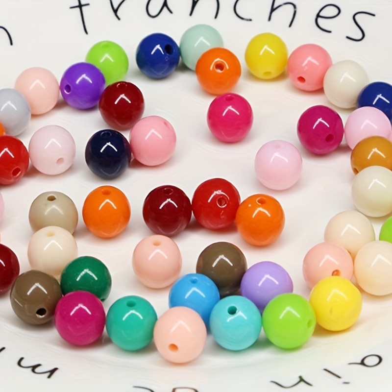 Uxcell 6mm Acrylic Beads for Jewelry Making, 300 Pack Acrylic Round Beads  for Bracelets Style 1, Mix Color