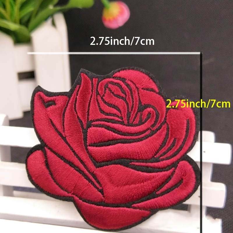 20pcs Rose Flower Embroidered Iron on Patches for Clothing DIY Clothes  Patchwork Sticker Flowers Applique Badges Crafts Handmade - AliExpress