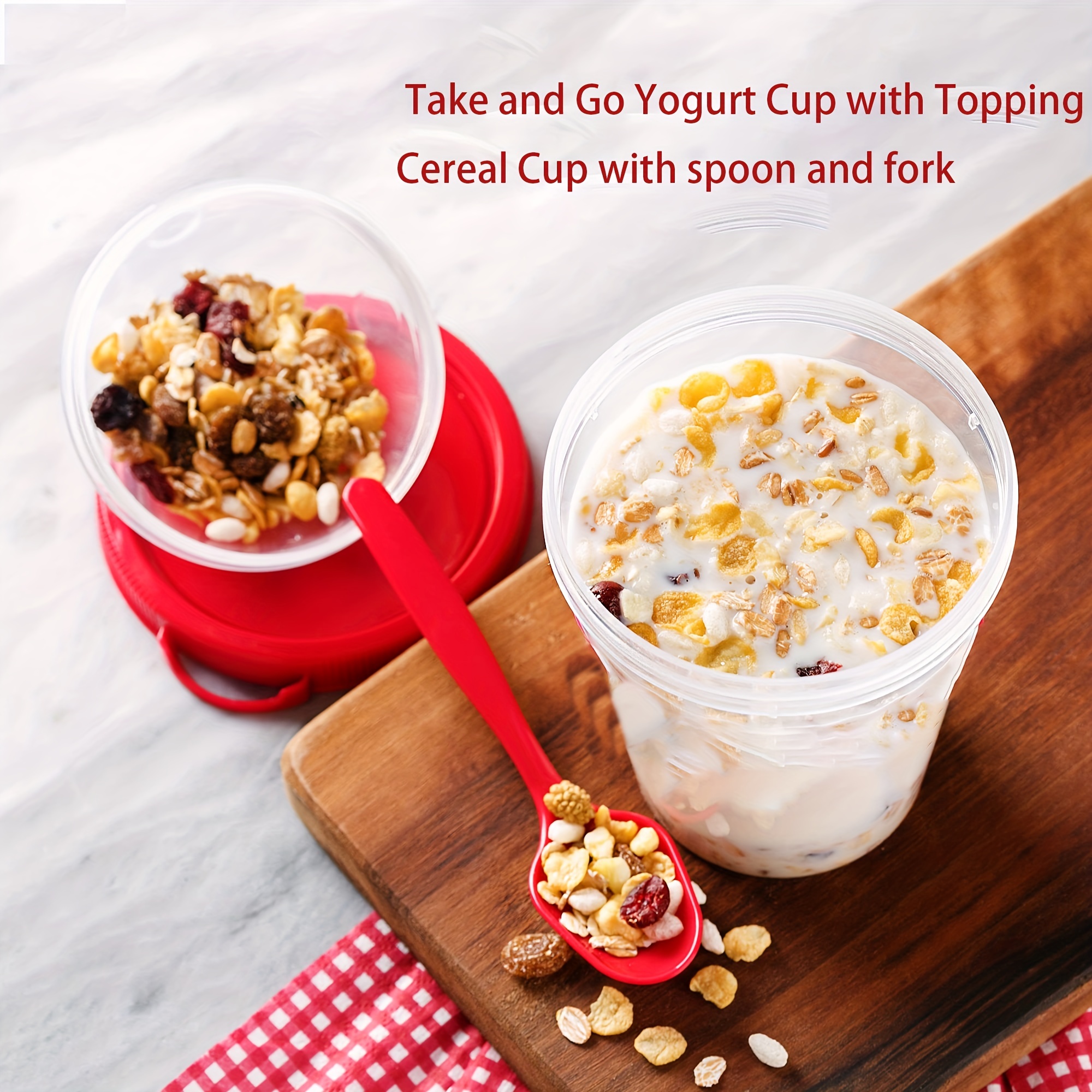 LXUDN 2pcs Tupper Yogurt y Cereales, Vasos Yogur Con Tapa Con Cuchara, Porta  Yogur 2 en 1 (560+260+36ml), Vaso de Muesli para Congeladores y  Lavavajillas (Azul + Blanco) : : Hogar y cocina