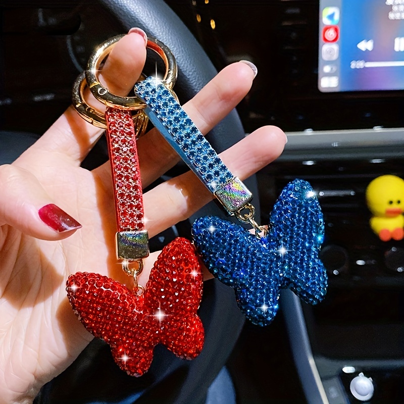 Cute Butterfly Keychain Bling Rhinestone Animal Key Fob Key Chain Ring  Purse Bag Backpack Charm Earbud Case Cover Accessories Women Girls Gift -  Temu