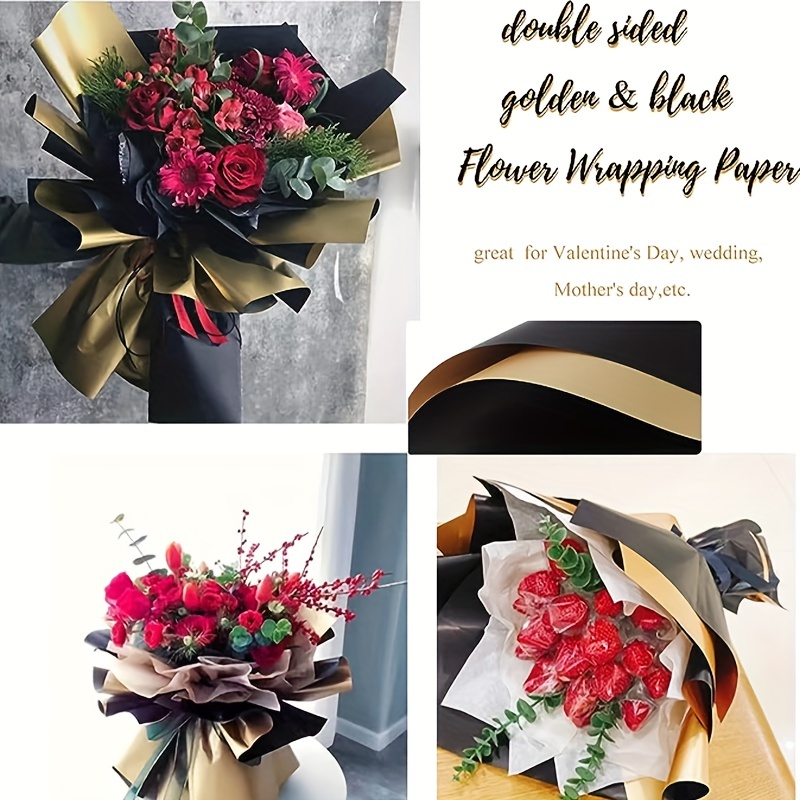 Carta da imballaggio per fioristi a colori fronte-retro 60 * 60 cm 20 pezzi  / pacco Confezione regalo di fiori impermeabili Forniture per bouquet di