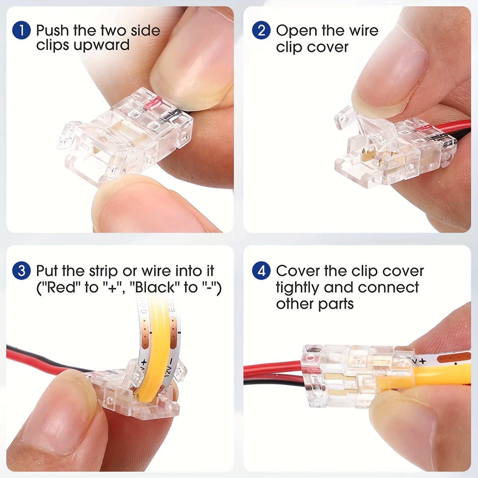 Connecteur filaire pour ruban LED 8/10mm