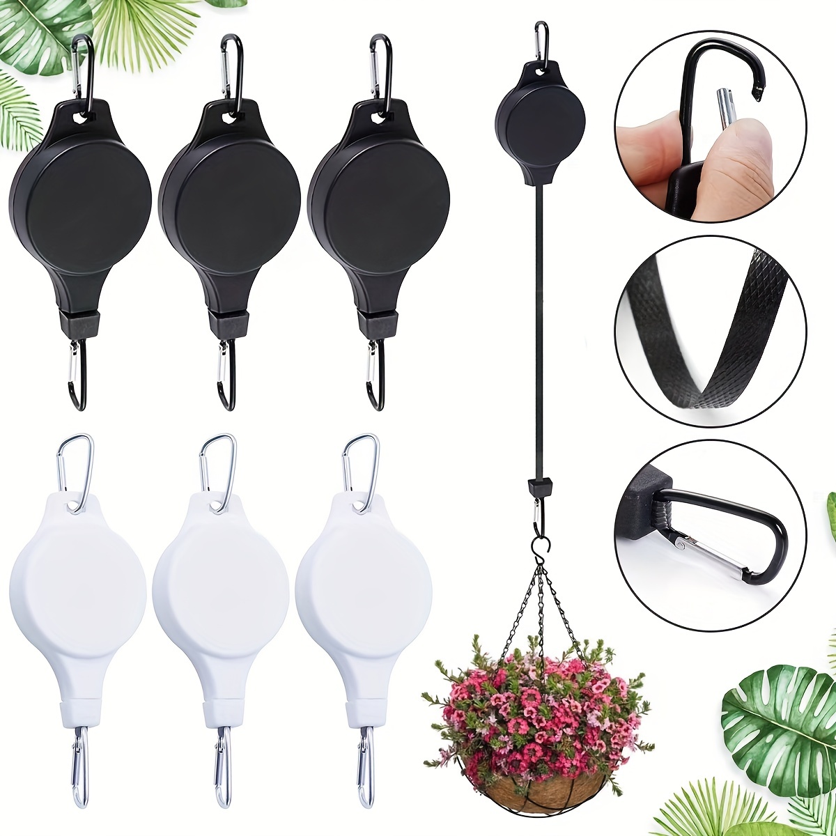 1pc 2pcs Plant Pulley Retractable Hanger Easy Reach Plant Pulley