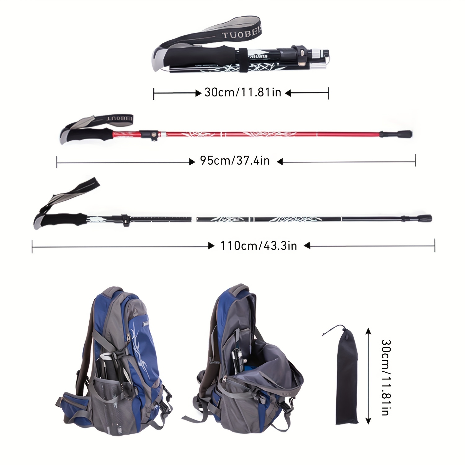 Portable Trekking Pole for Hiking Camping Walking