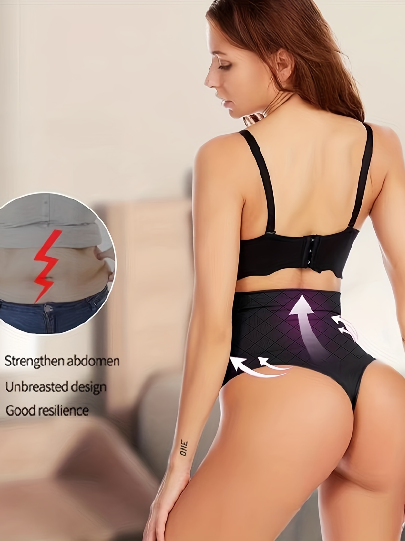 High Waist Shaping Thongs, Front Buckle Tummy Control Slimming Panties,  Women's Underwear & Shapewear