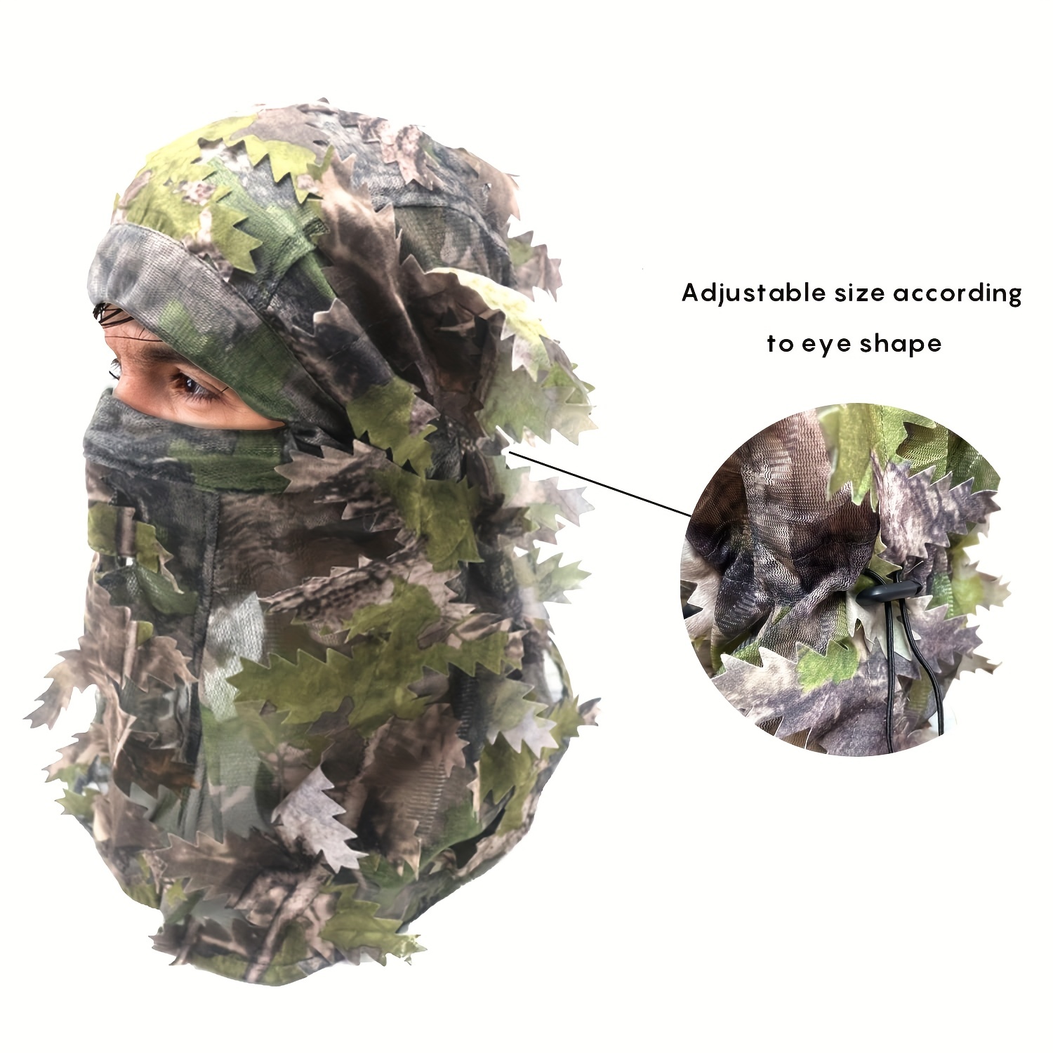 Ghillie Camouflage Leafy Hat 3d Full Face Mask Headwear - Temu Canada