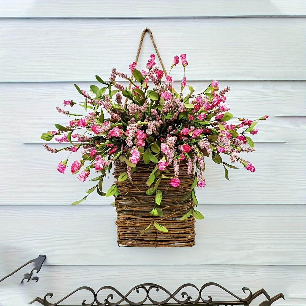 1pc Rose Flower Wreath Flower Decor Wreaths For Front Door - Temu