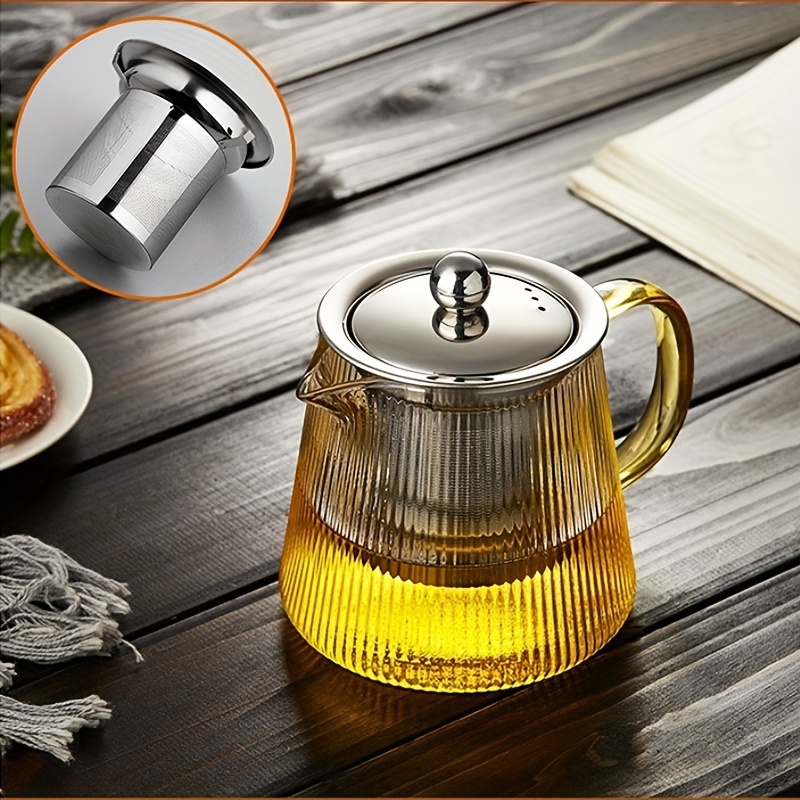 Théière en acier inoxydable, bouilloire à thé avec infuseur amovible, pour  thé aux fleurs en vrac, bouilloire à café pour cuisinière – acheter aux