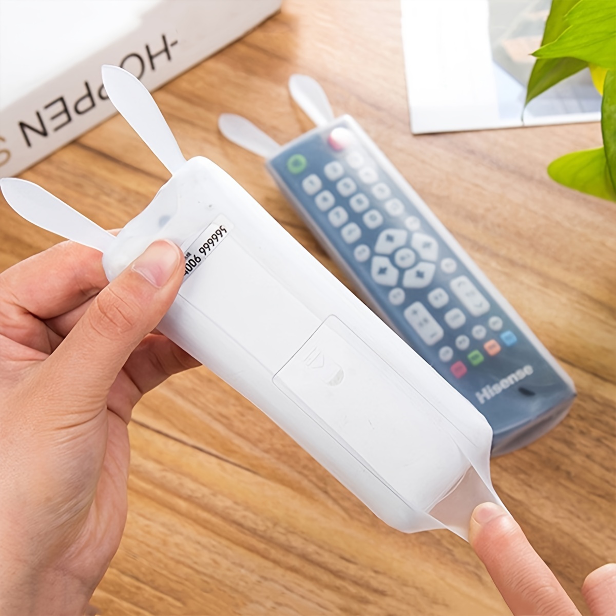 1pc Silicone Cover Case, Transparent Remote Control Cover For TV Air Conditioner Rabbit Ear Remote Dustproof Protective Case Sheath Sleeve