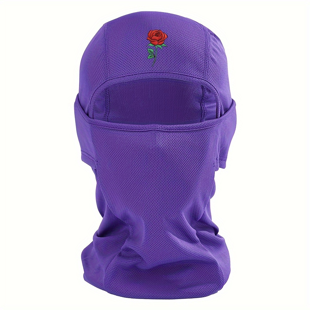 1pc Rose Printed Mask Hood Men Women Outdoor Riding Balaclava Hat Windproof  Sunscreen Sun Hat - Jewelry & Accessories - Temu