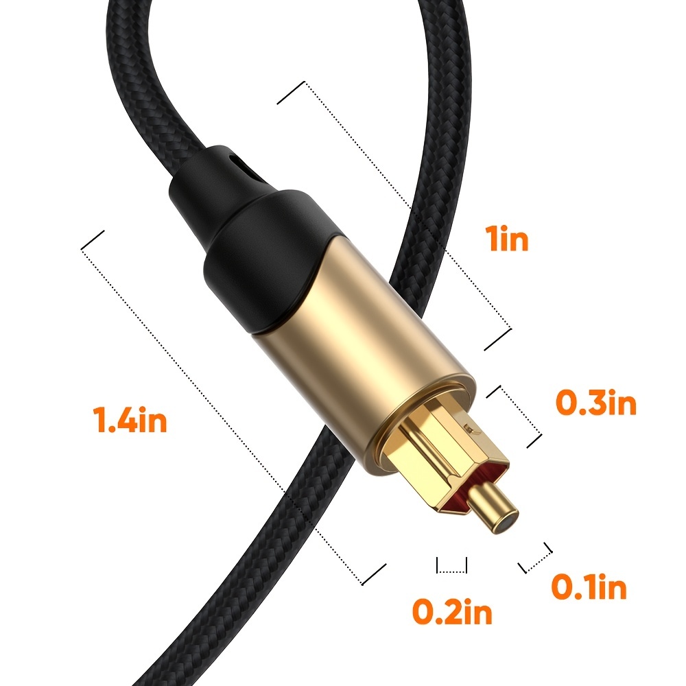 CableCreation Cable de audio óptico, cable de fibra óptica de 3 pies  [S/PDIF] con chapado en oro para cine en casa, barra de sonido, TV, PS4,  Xbox