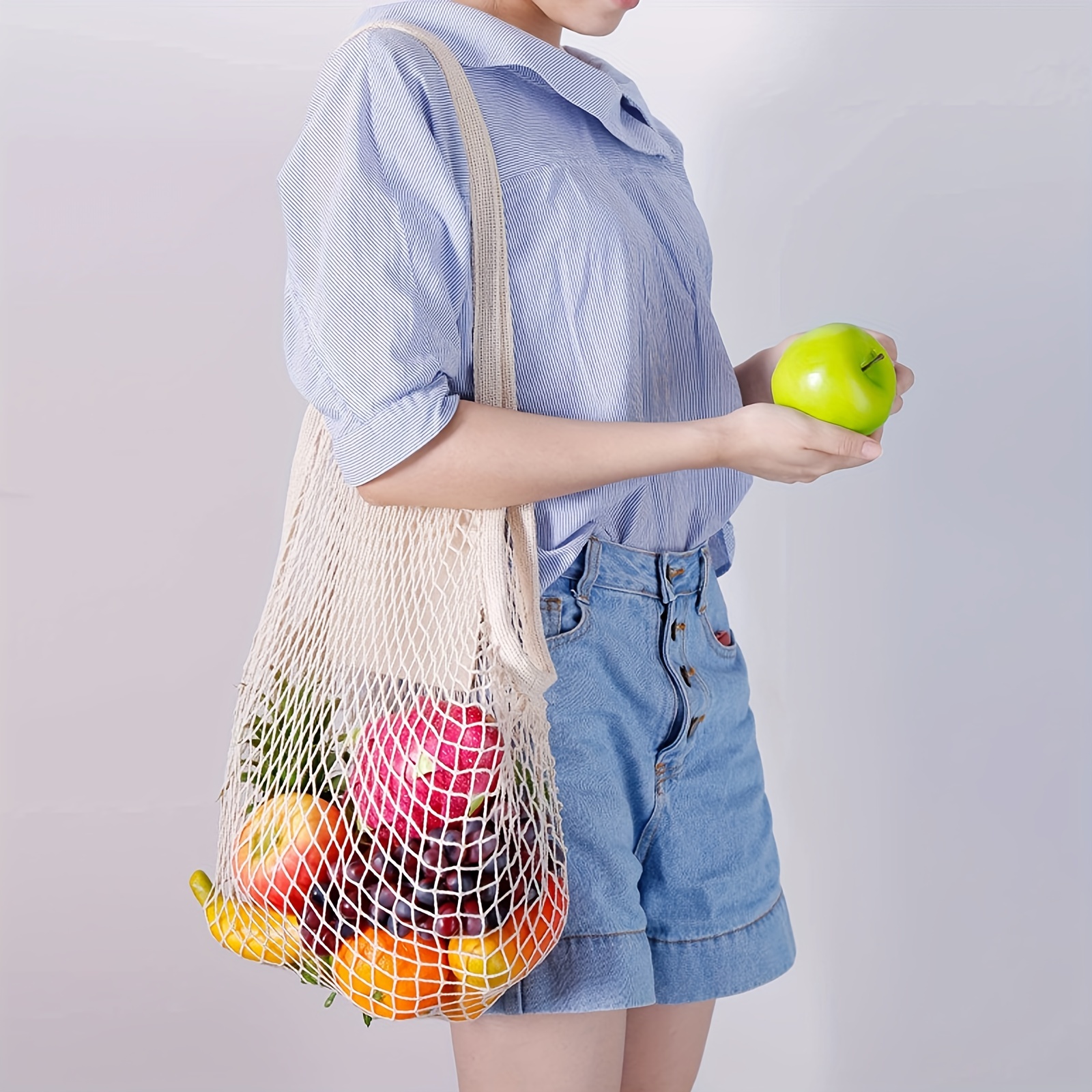 Reusable Produce Bag Mesh Bag Environmental Friendly Shopping Bag Large Capacity