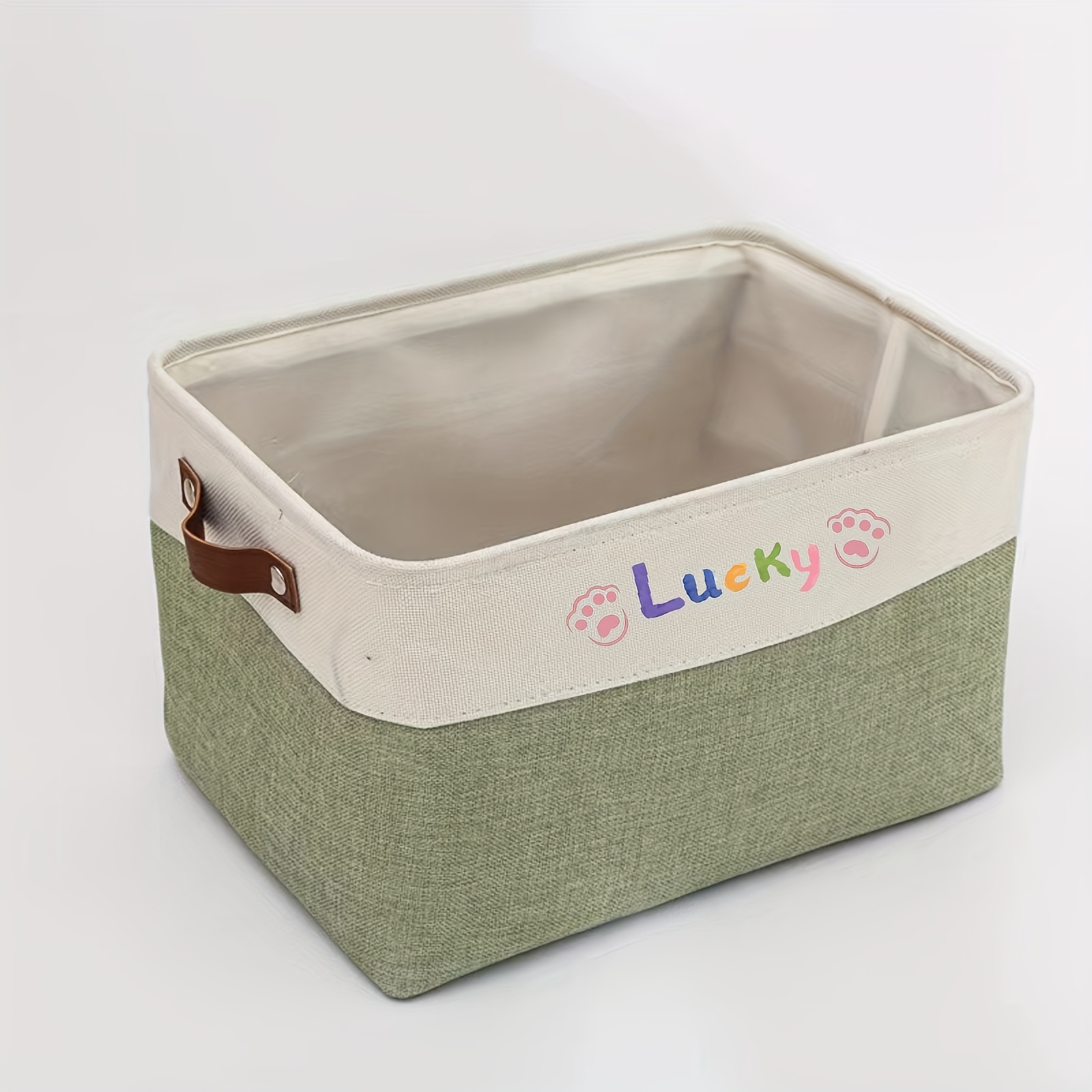 TEMU Personalized Pet Toy Storage Box, Custom Dog Toy Storage Container Foldable Bag Basket For Dogs Pet Accessories