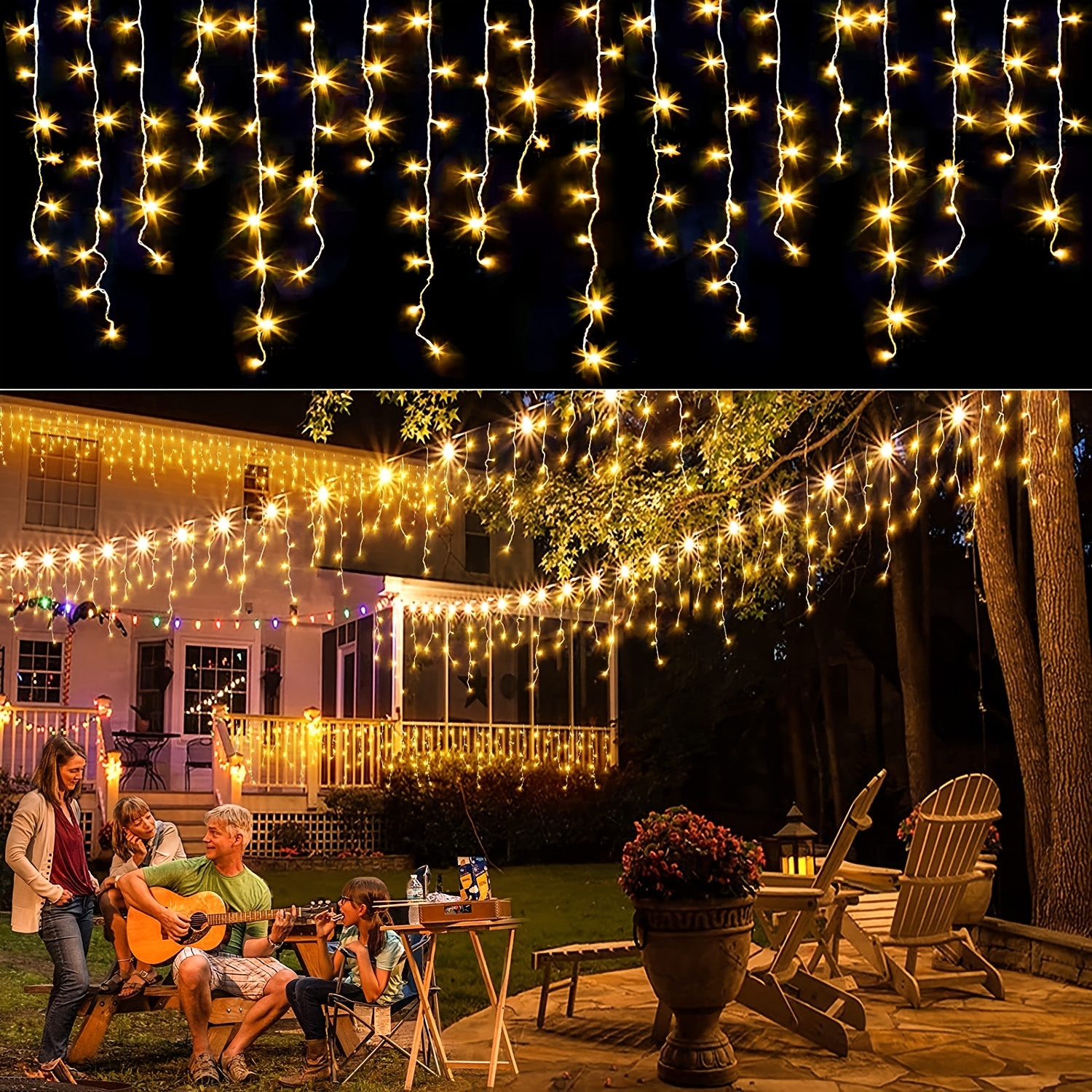 Twinkle Gold 10' Outdoor Patio String Lights + Reviews