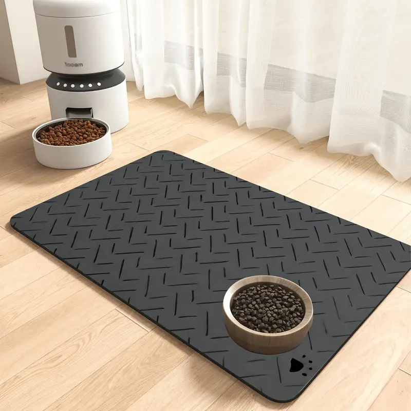 Bone Print Dog Feeding Mat, Super Absorbent Quick Dry Dog Bowl Mat With  Non-slip Rubber Backing, Easy To Clean No Stain Dog Placemat Dog Floor Mat  - Temu