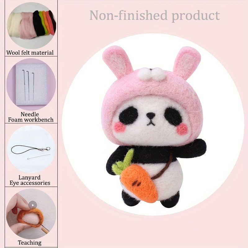 Beginner's Needle Felt Kit Wool Felt Material Kit Animal - Temu