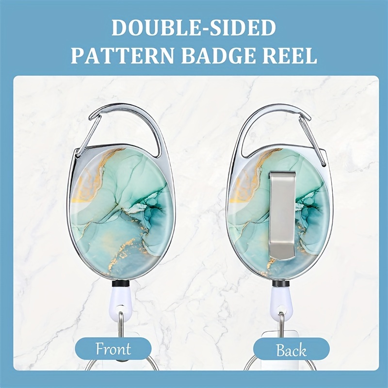 1pc Retractable Badge Reel with Carabiner Belt Clip Key Ring Cute Badge Holder ID Name Badge Reels for Office Worker Doctor Nurse,Temu