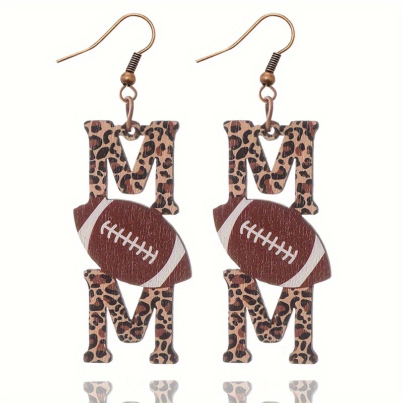thumbnail image 2 of MAMA Letter Sports Ball Glitter Acrylic Dangle Drop Earrings Cute... 2 of 9