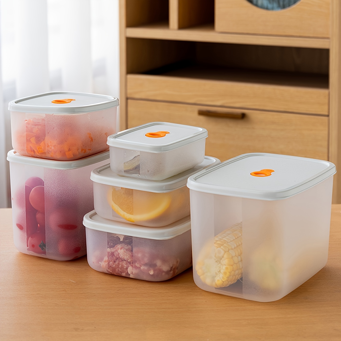 10pcs Refrigerator Frozen Meat Box Storage Box Food Classification Grid Ice  Cream Without Cross Flavor Sealed Preservation Frozen Box