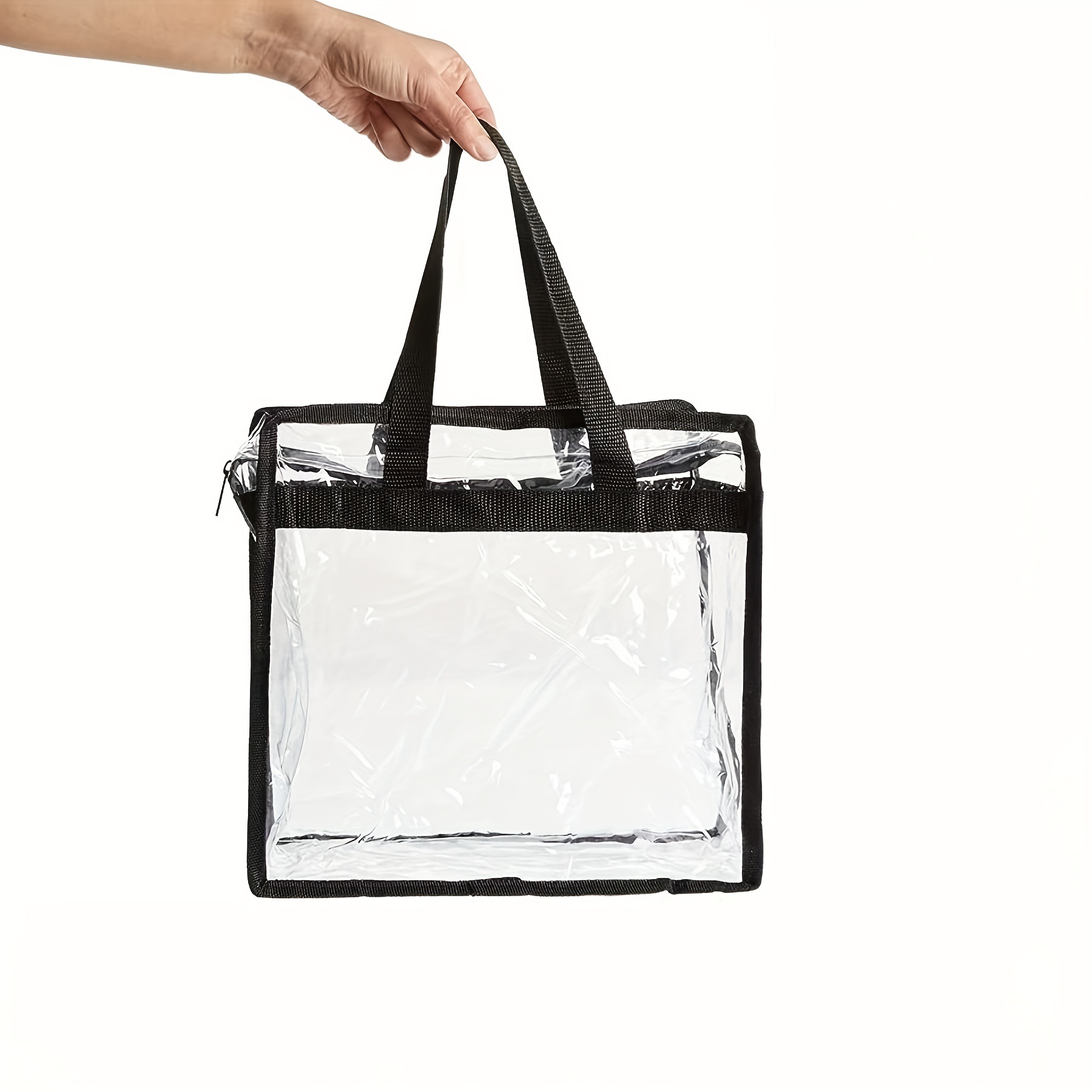 Clear Stadium Approved Tote Bags, Large Transparent Totes With Zippers Adn  Handles For Concerts, Sporting Events, Music Festivals, Work, School, Gym -  Temu