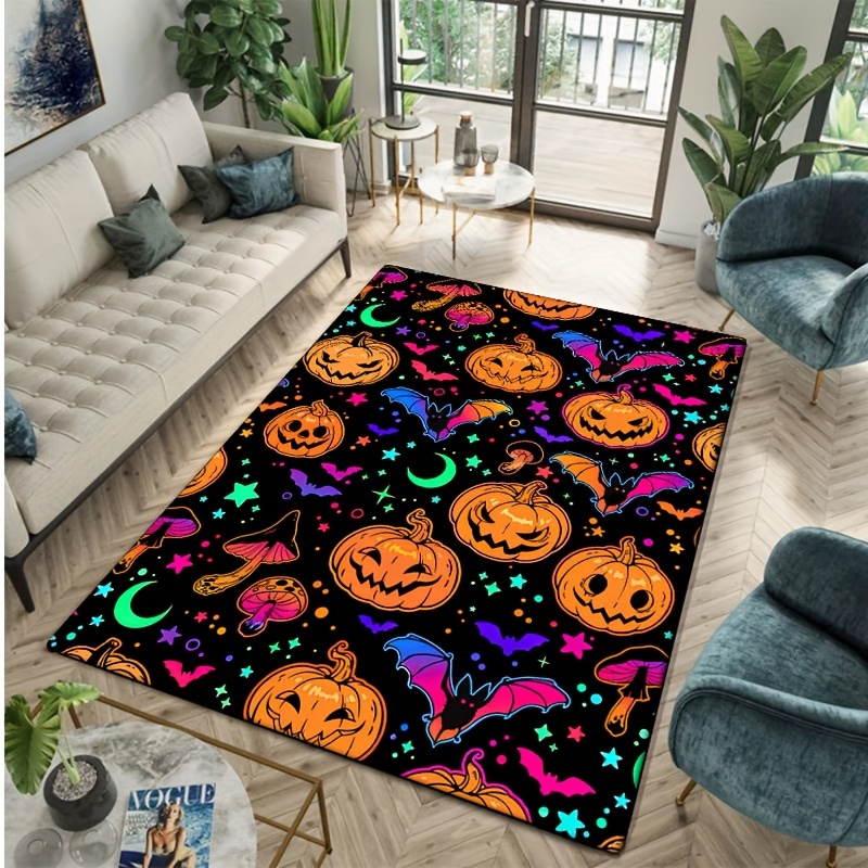 Halloween Pumpkin Carpet Colorful Area Rug Decorate Home