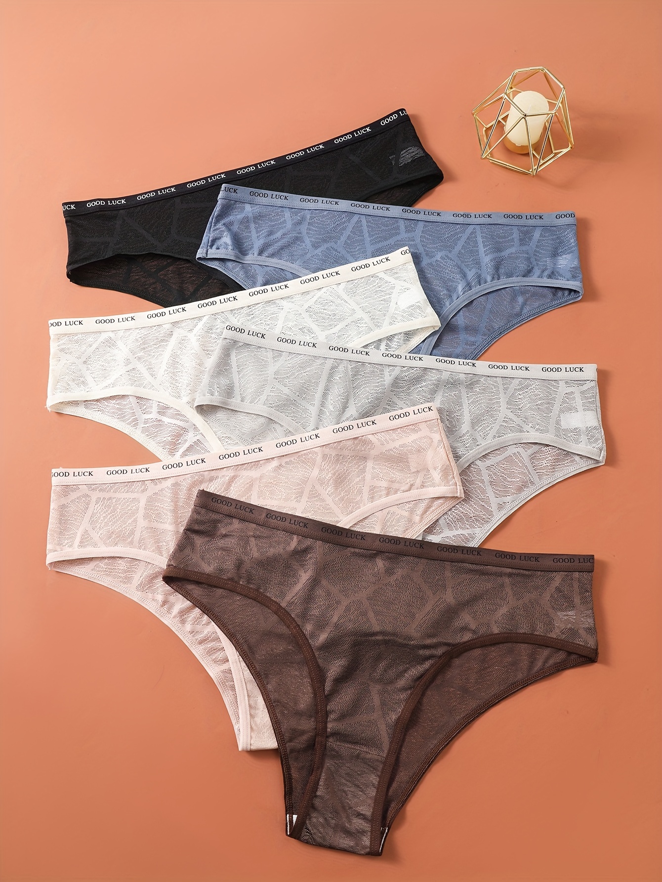 Women's Simple Panty Plus Size Letter Tape Contrast Binding - Temu