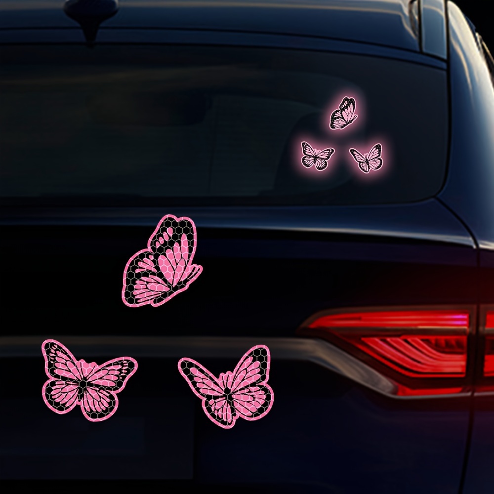 Reflective Butterfly Flower Car Sticker Waterproof Vinyl - Temu