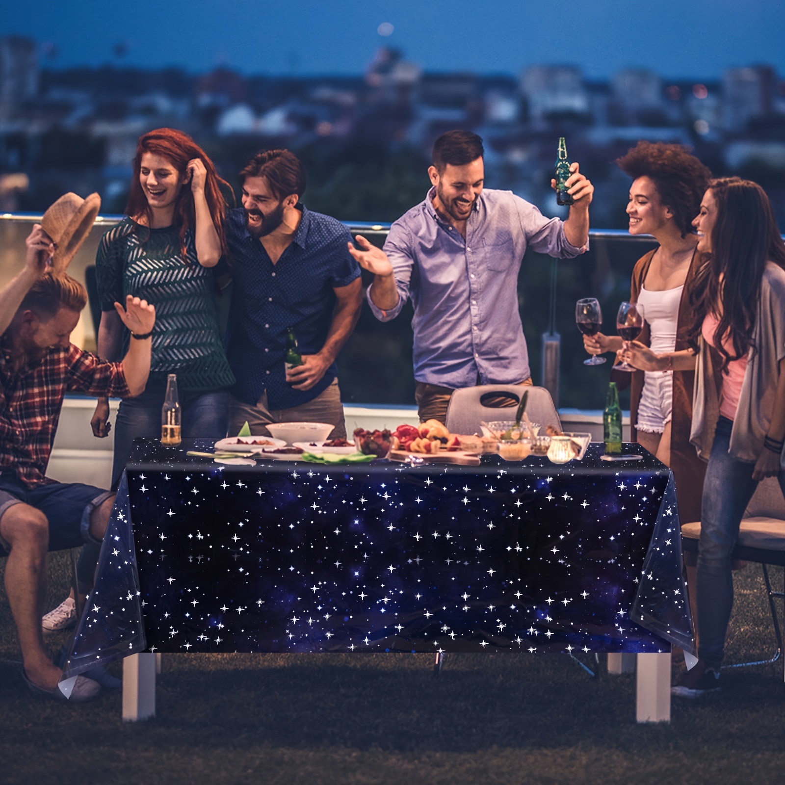 Add a Touch of Magic to Your Special Occasion with this Starry Sky  Tablecloth!