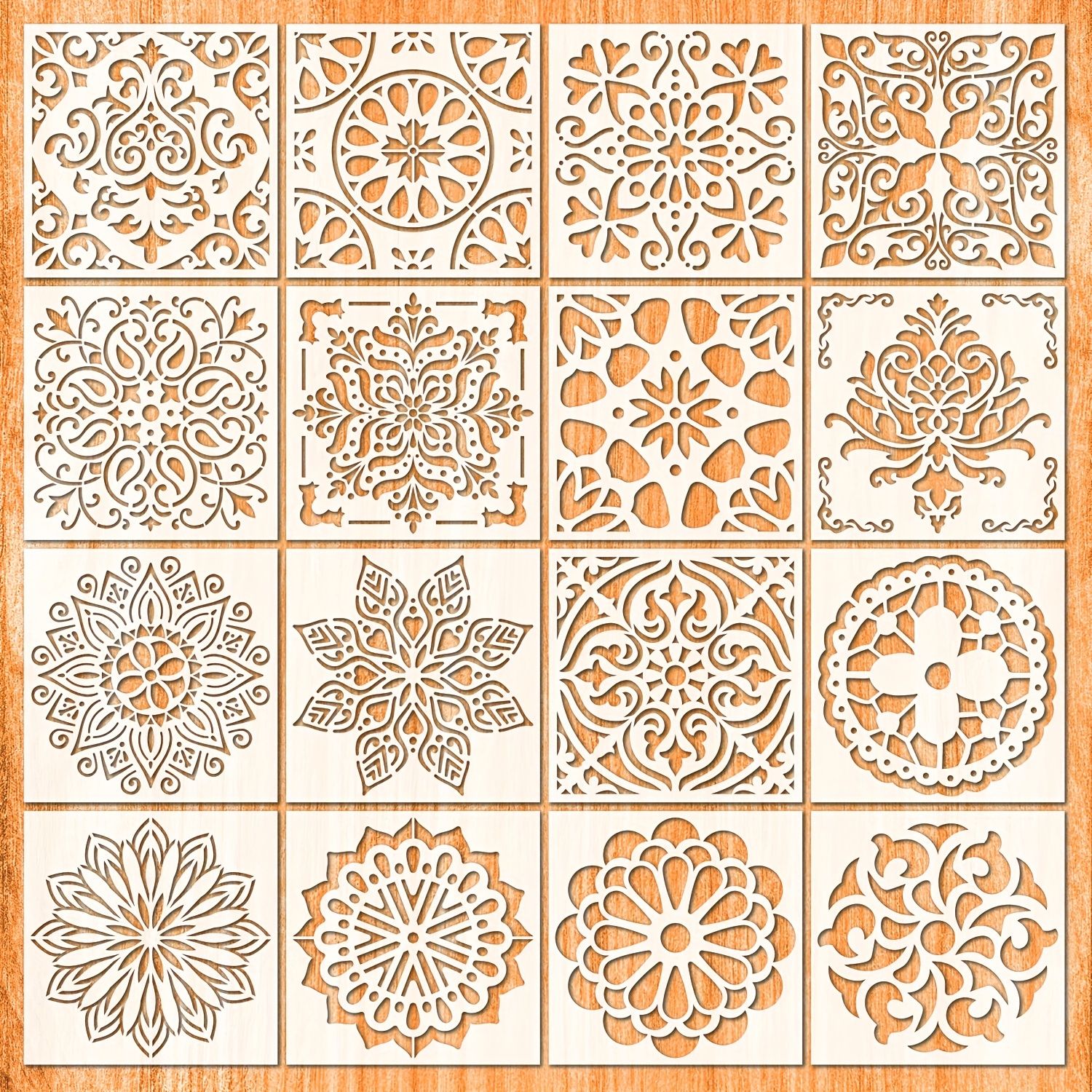 Plantillas decorativas cortadas con láser de plantillas de mosaico marroquí  vintage