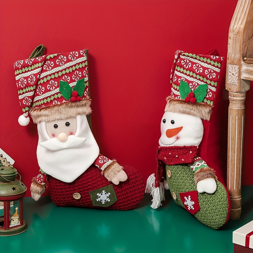  IAMAGOODLADY Christmas Decorations,Christmas Stockings Santa  Claus Sock Gift Candy Bag Snowman Elk Santa Claus Pocket Xmas Tree Hanging  Ornament Gift Bag For Adult Xmas Decirations 2 Dollar Items Only : Home