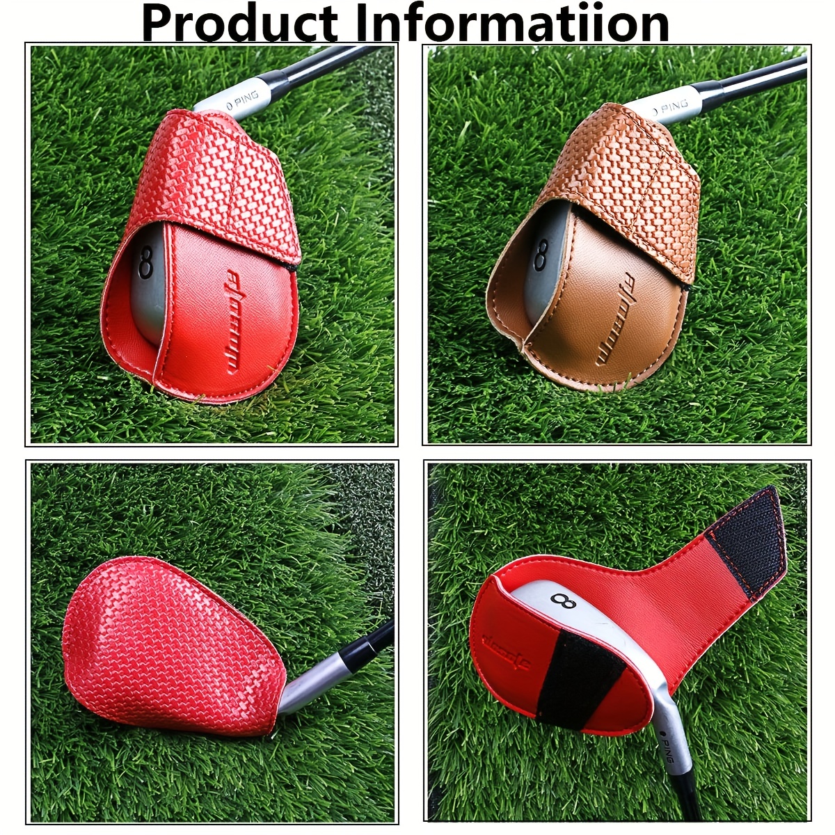 Pu Leather Golf Iron Club Cover, Golf Accessories, Golf Club Cover