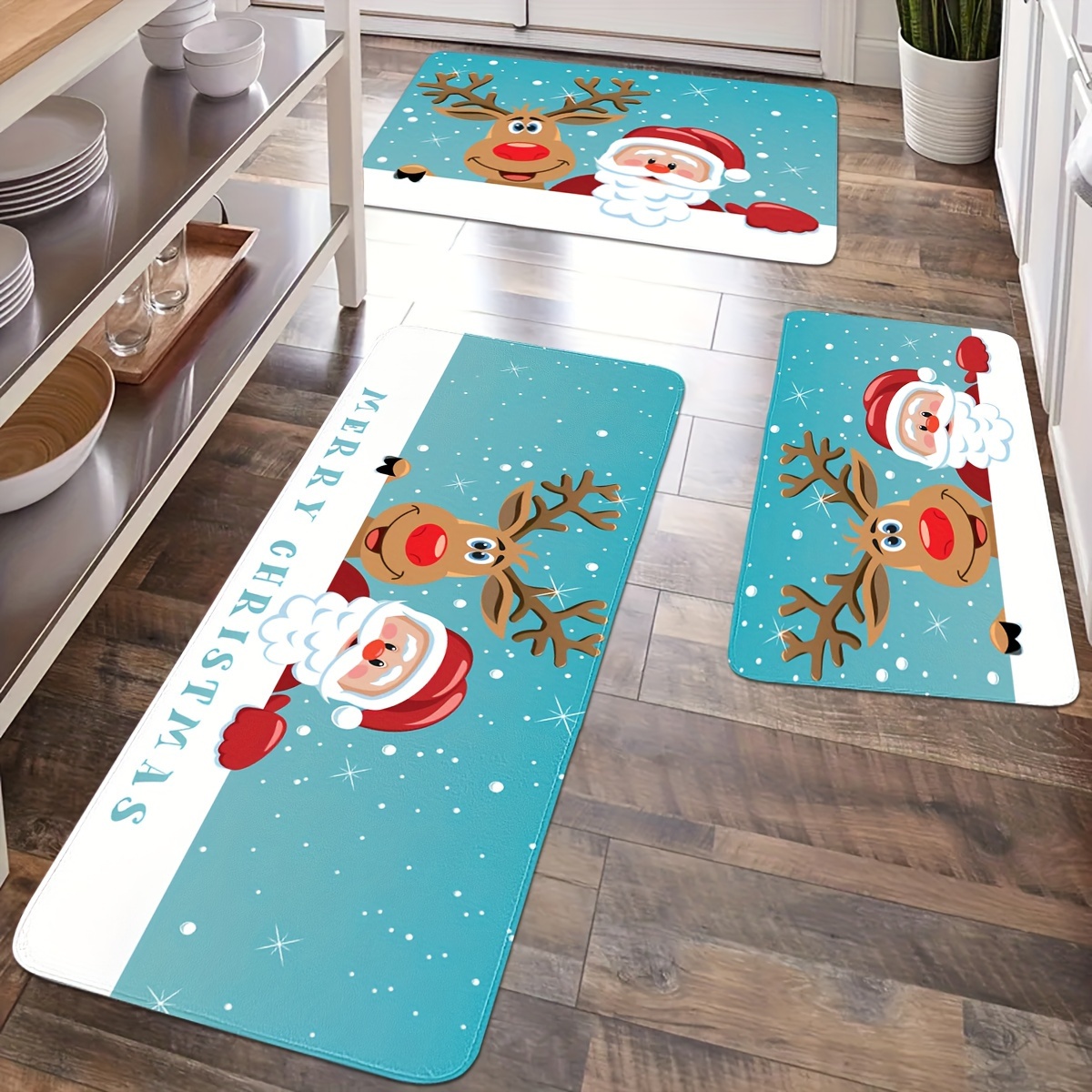 Christmas Faceless Gnome Kitchen Rug Non slip Polyester Rugs - Temu