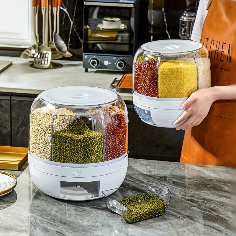 Large Capacity Rice Bucket With Divided Grids
