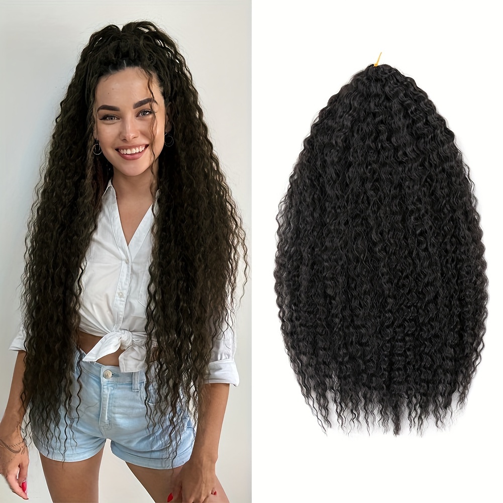 Synthetic Afro Yaki Hair Crochet Braiding Hair - Temu