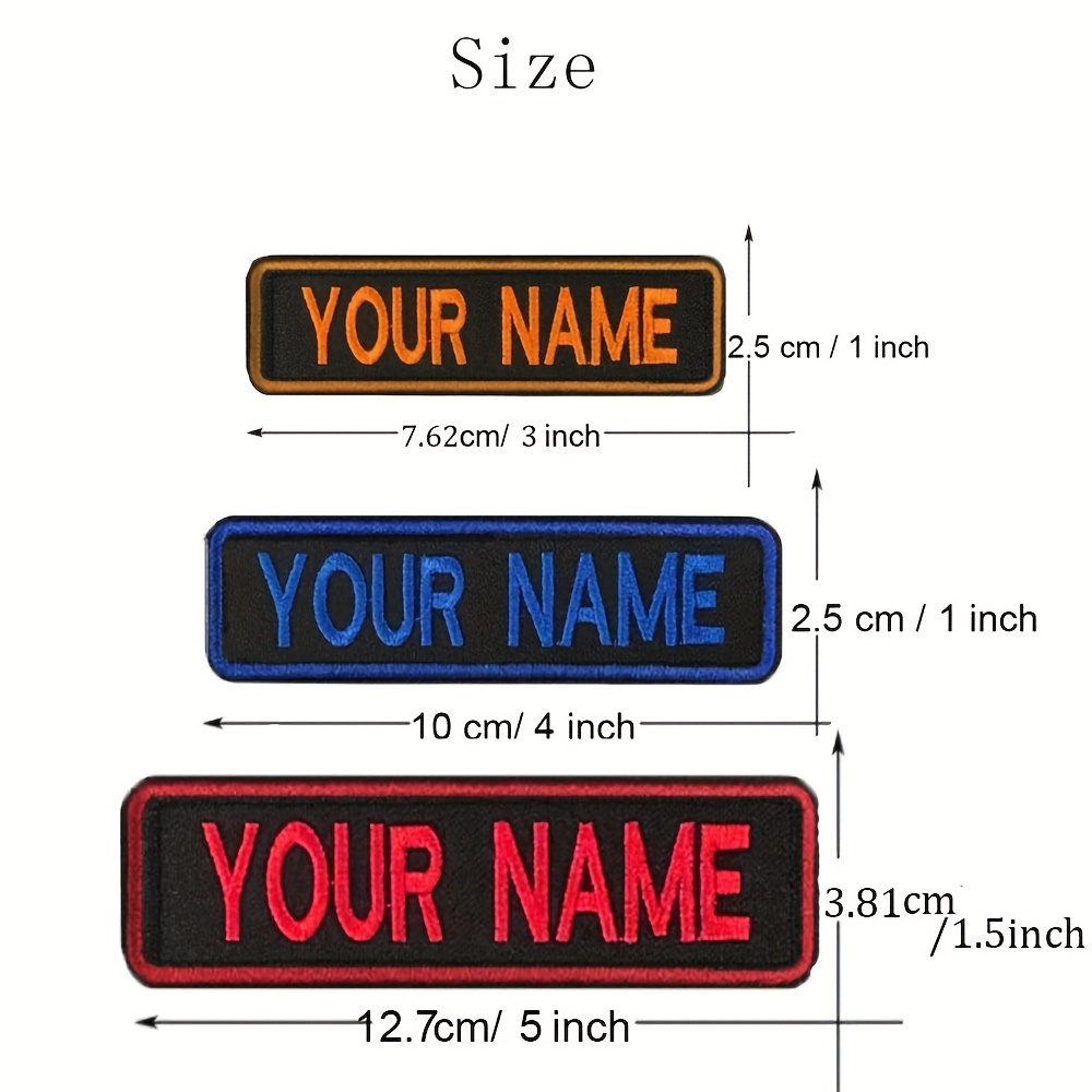 Custom 4in. x 1.5 Name Patches Full Embroidered - Regular