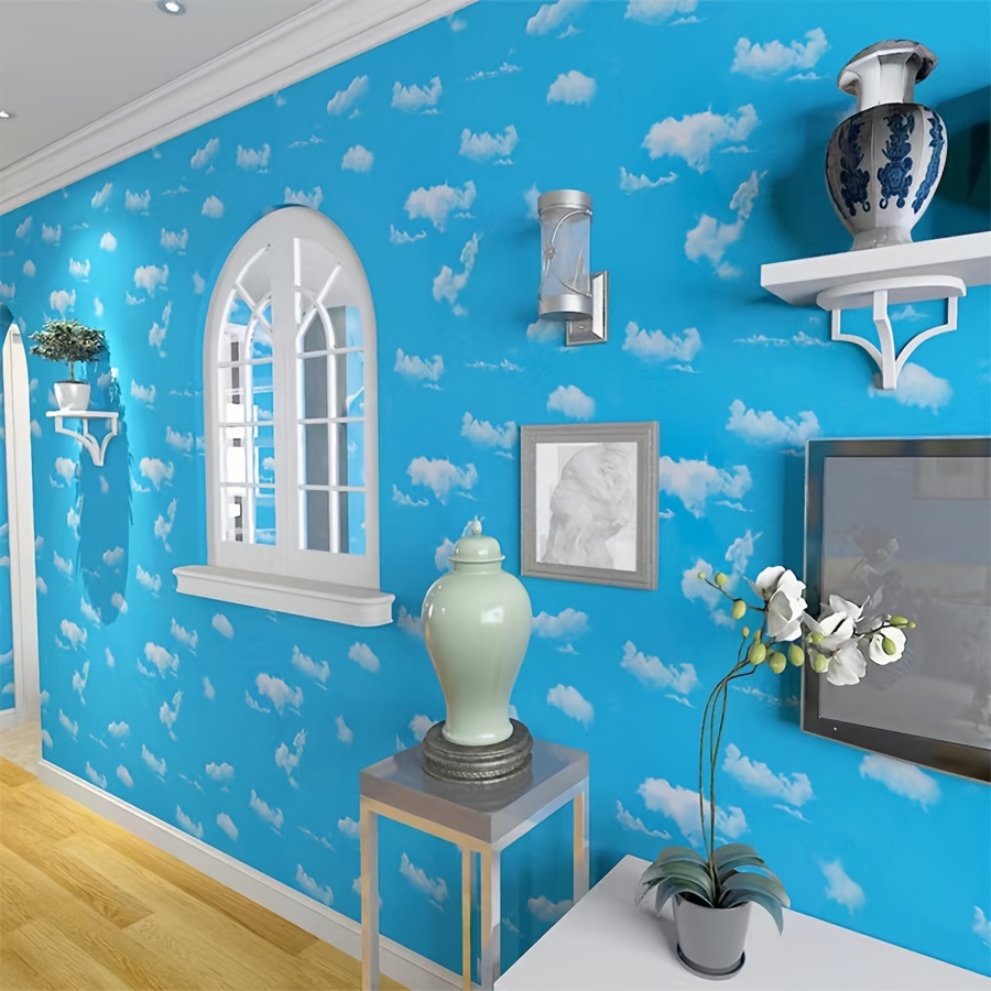 Acheter Papier peint mural de plafond imperméable 3D ciel bleu et