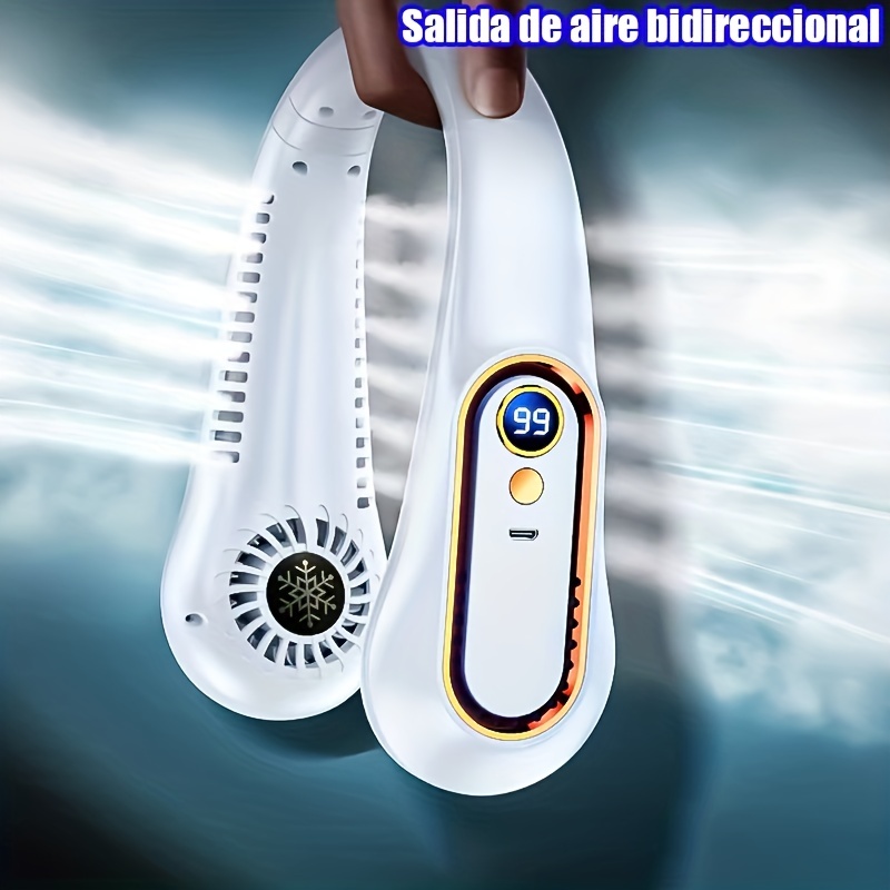 Ventilador Cuello Portátil Pantalla Digital 5 Velocidades - Temu