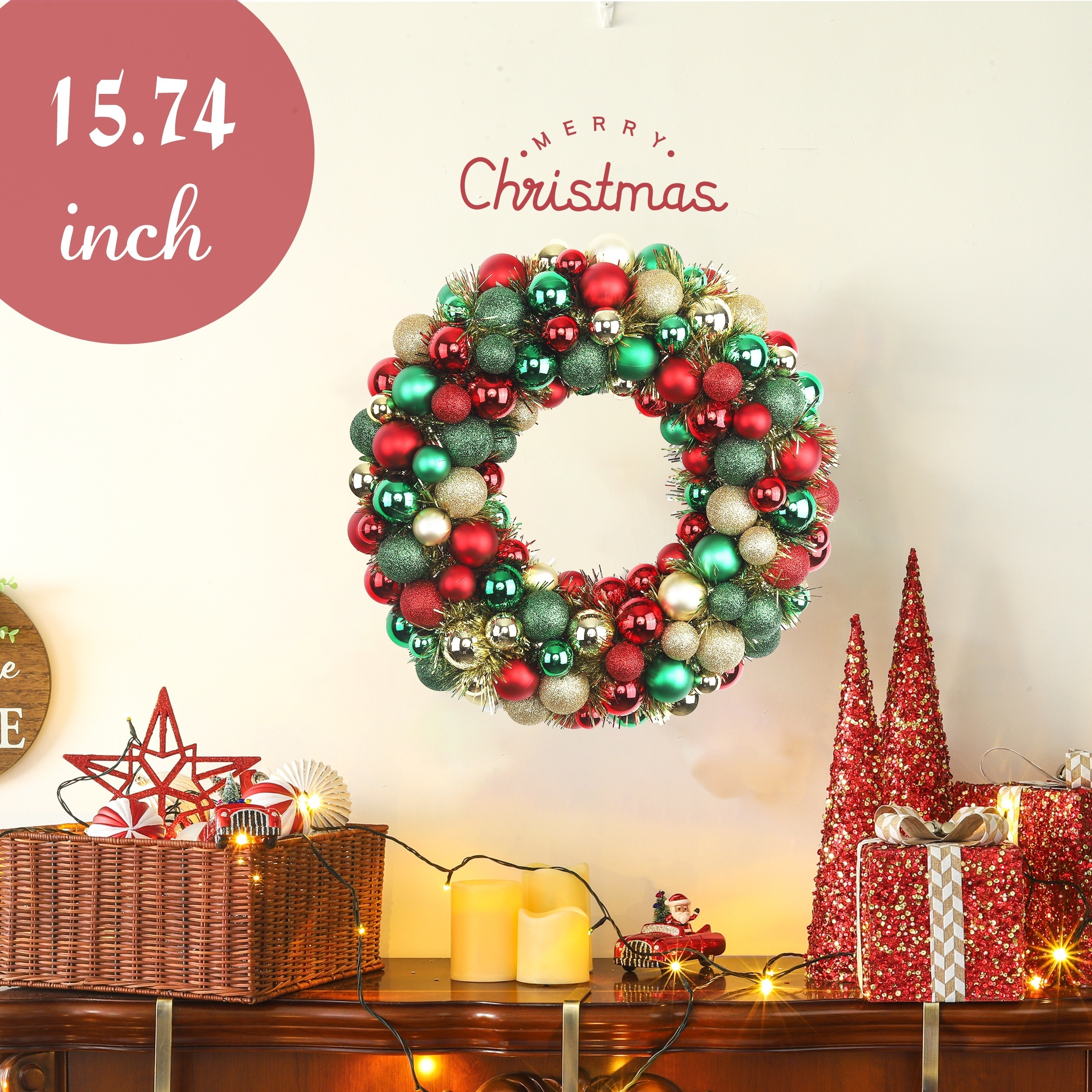 Super beliebt und 100 % Qualität garantiert! 1 Stück Weihnachtskugel 40 Kranz - Kugel Girlande Austria Temu 6 Kugelbaum