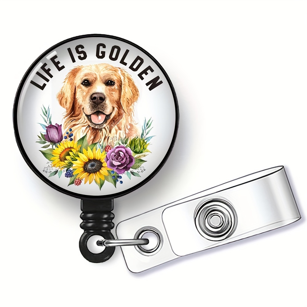 1pc Cute Dog Tag Holder, ID Card Holder, Key Ring Retractable Badge Reel  For Nurses, Doctors, Offices, Teachers, Can Be Used As Gifts
