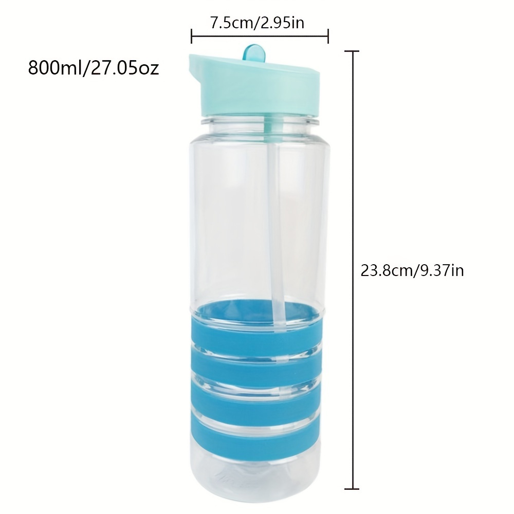 Portable Cute Round Plastic Straw Water Bottle With Pop up - Temu