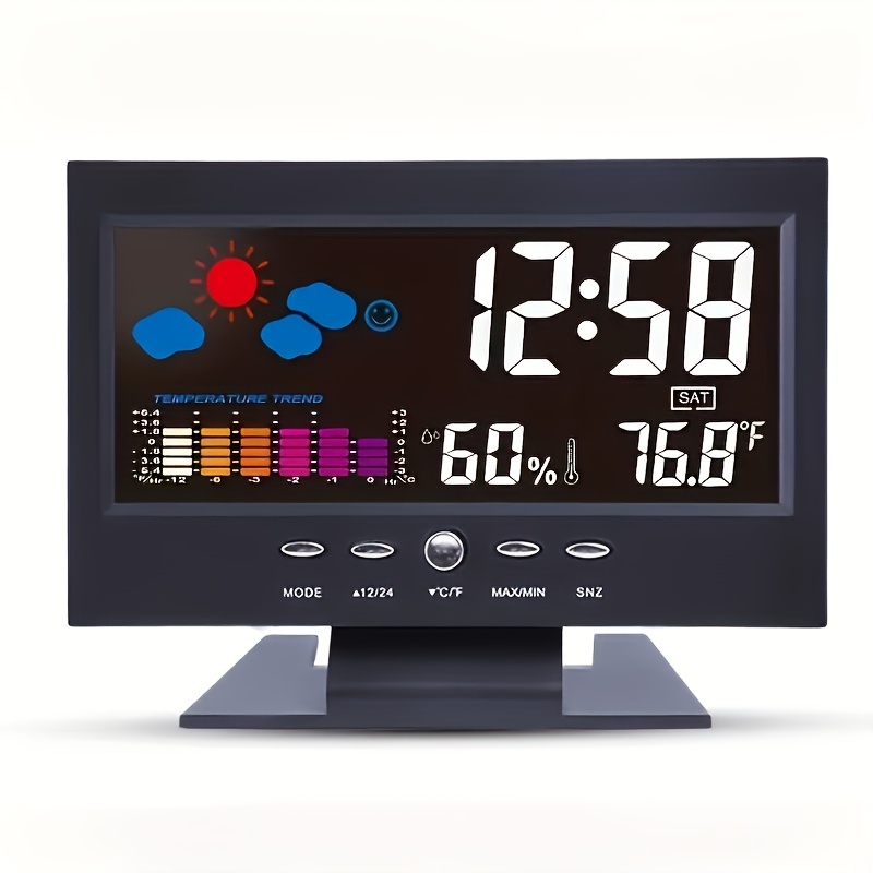 Pequeño reloj digital funciona con pilas, reloj despertador de viaje LED  alimentado por batería con repetición, inalámbrico, brillo ajustable, 12/24