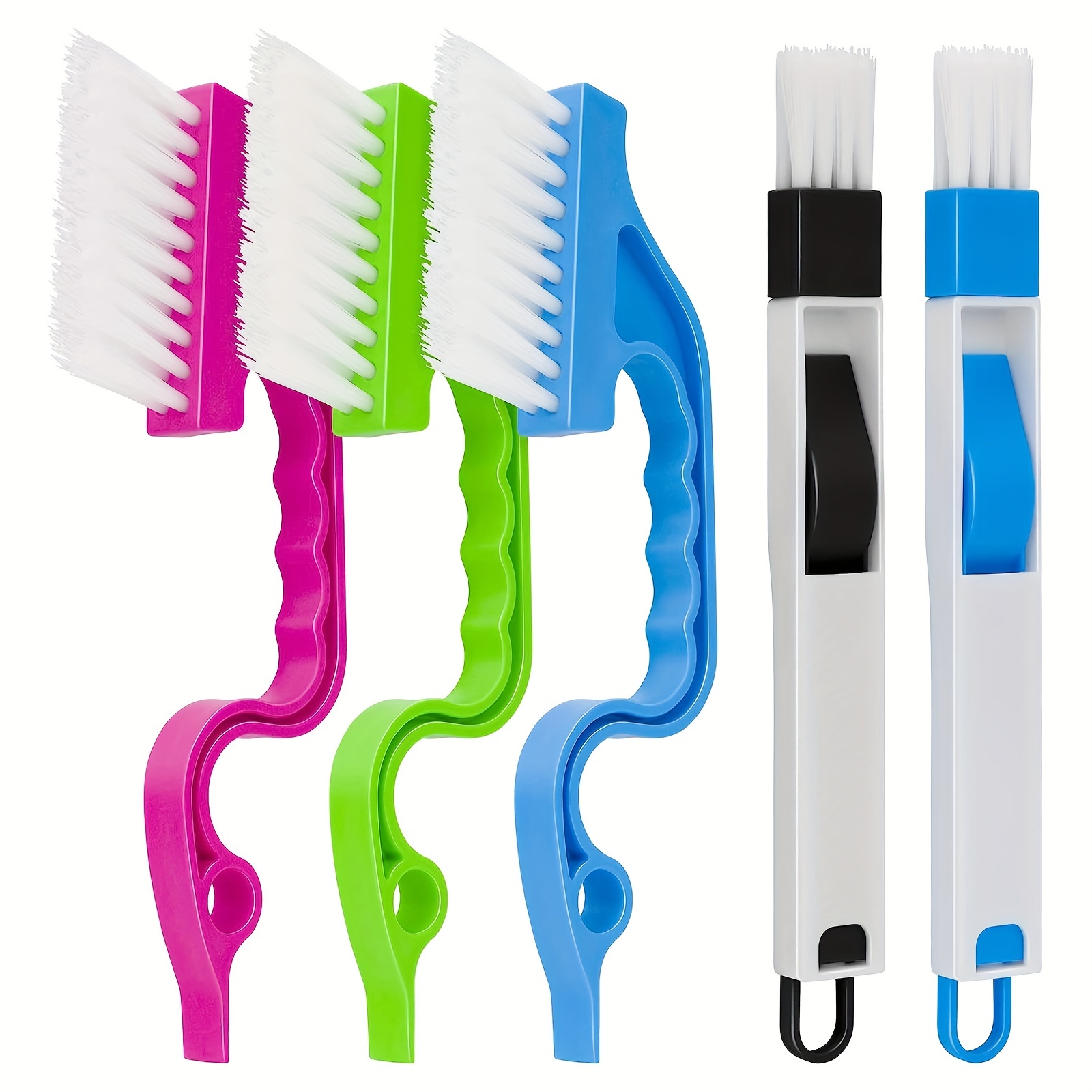 Blue Top Household Cleaning Brushes 10-Piece Set Window Crevice Cleaning  Tool for Narrow Gap,Magic Window Sill Cleaning Tool for Slide Door,Tile