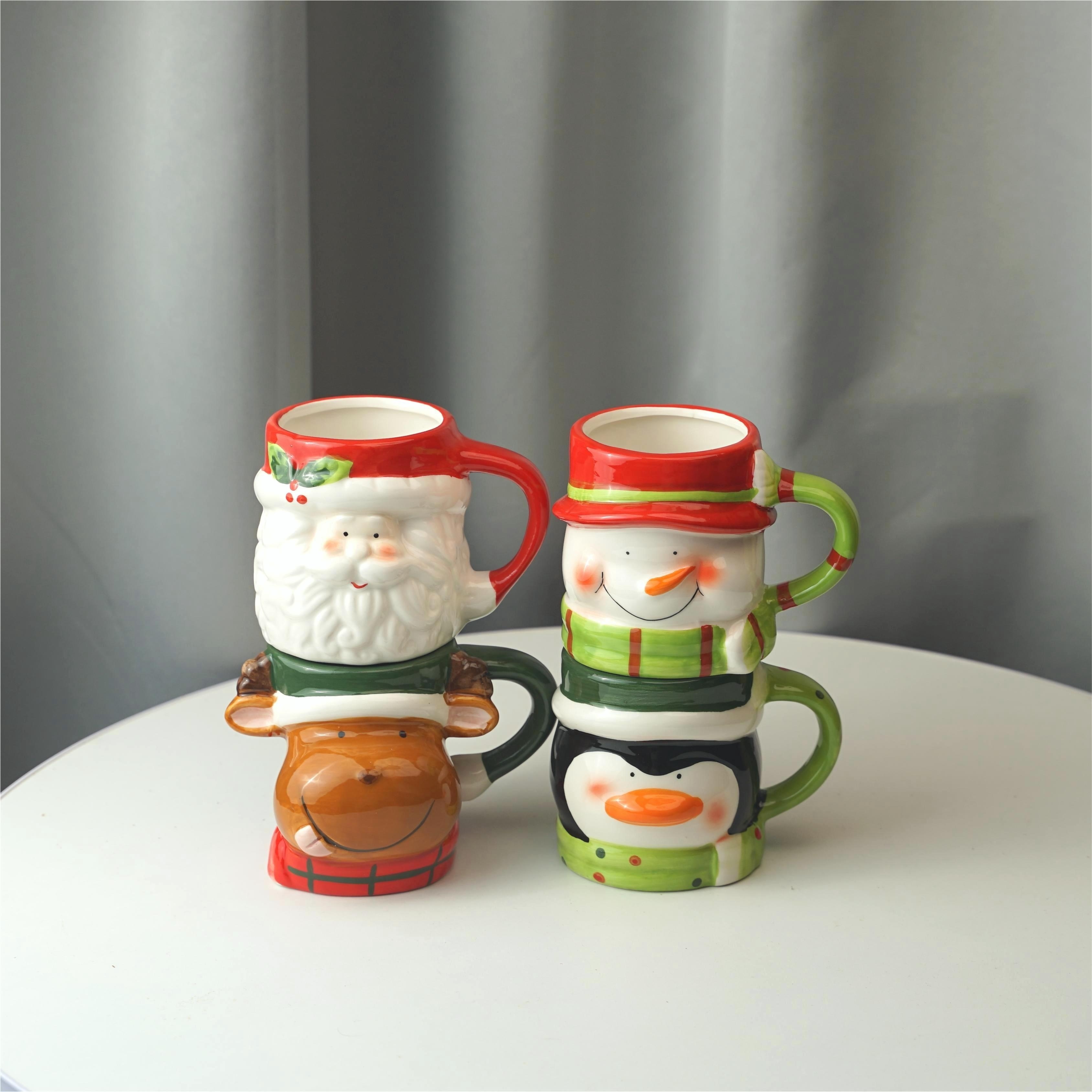 Snowman Print Creative Coffee Cups Kids Christmas Cocoa Cake Mugs Drinks  Dessert Breakfast Milk Cup Handle Drinkware Xmas Gifts - AliExpress