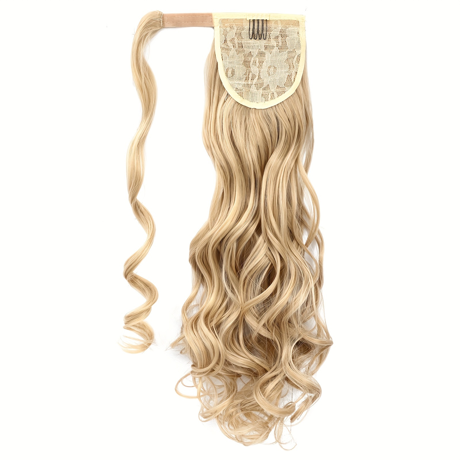 ponytail with hair wrapped around long wavy ponytail extensions synthetic clip in hair extensions elegant natural looking for daily   accessories details 1
