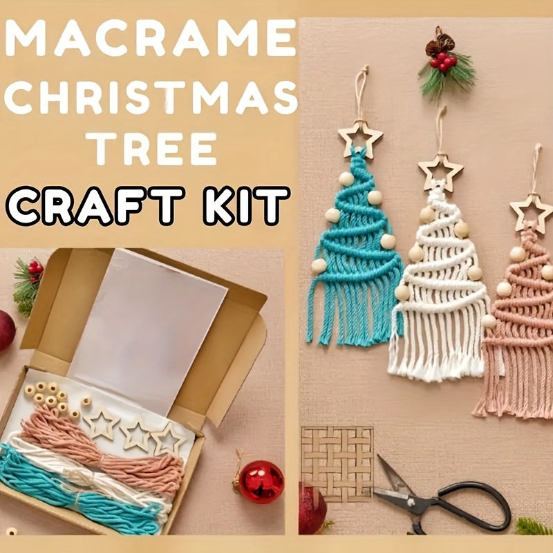 3pcs Macrame Cord Christmas Tree DIY Kit