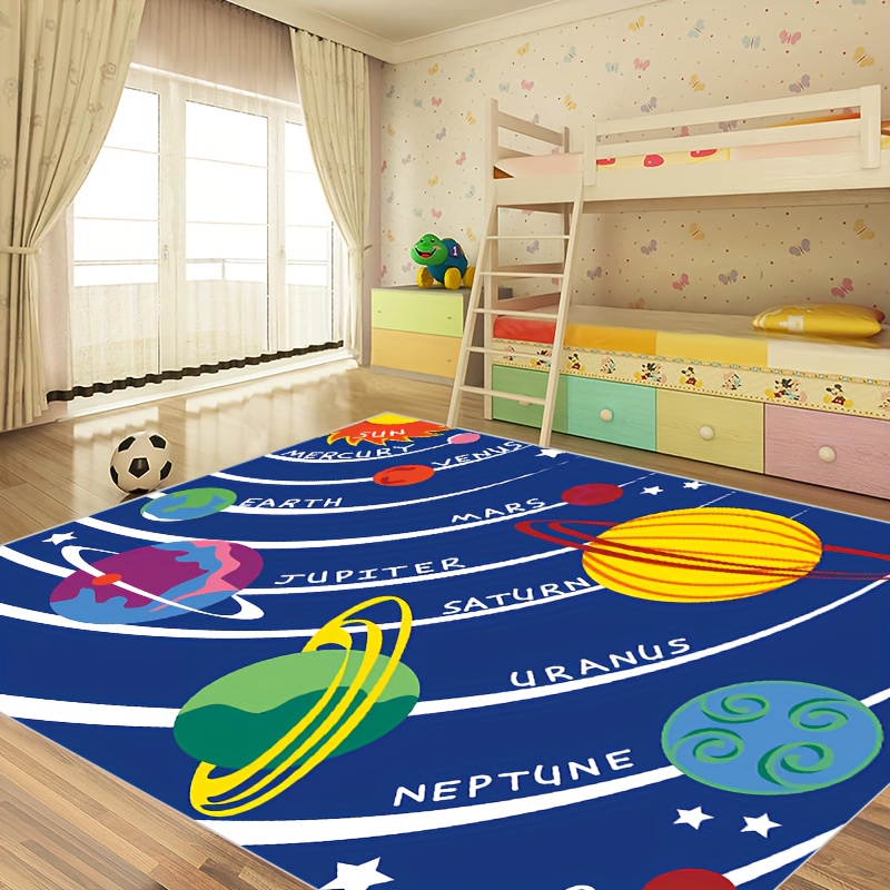 1pc Alfombra Infantil De Espacio Planetario Colorido - Temu