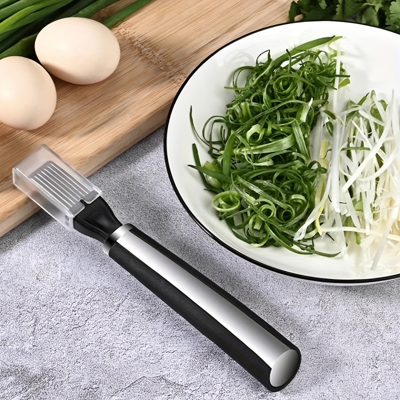 1pc Green Multi-functional Stainless Steel Scallion Cutter For