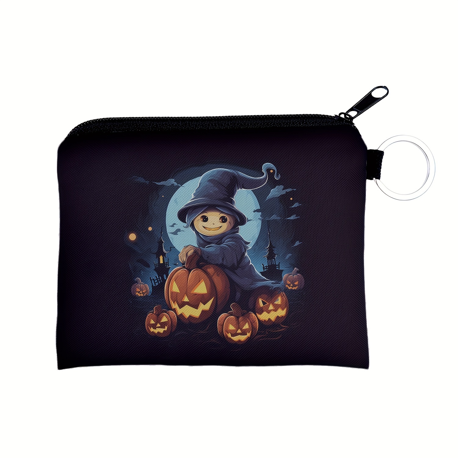 Halloween Pumpkin & Cat Print Makeup Bag