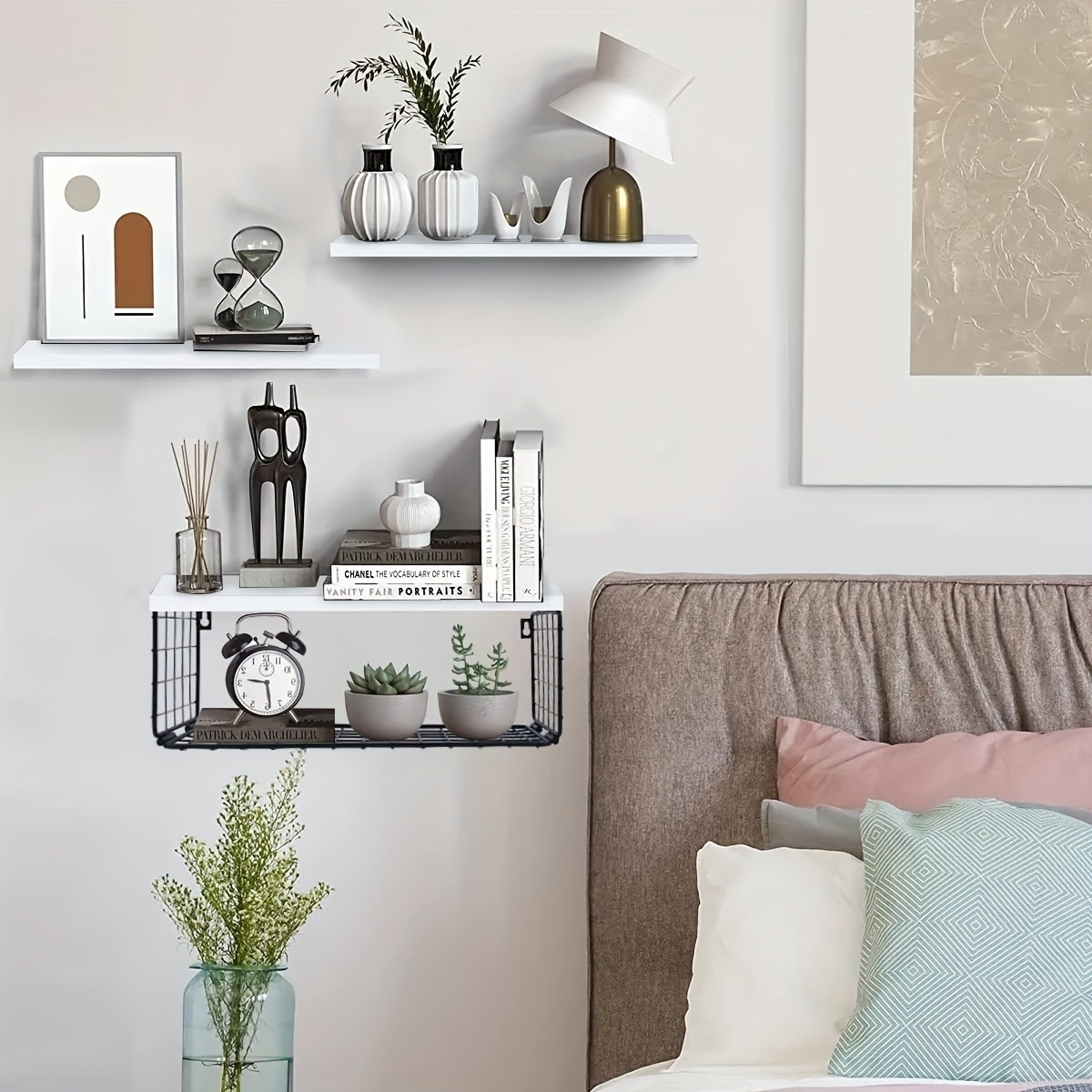 Bathroom Shelves Over Toilet White Floating Bathroom Shelves - Temu