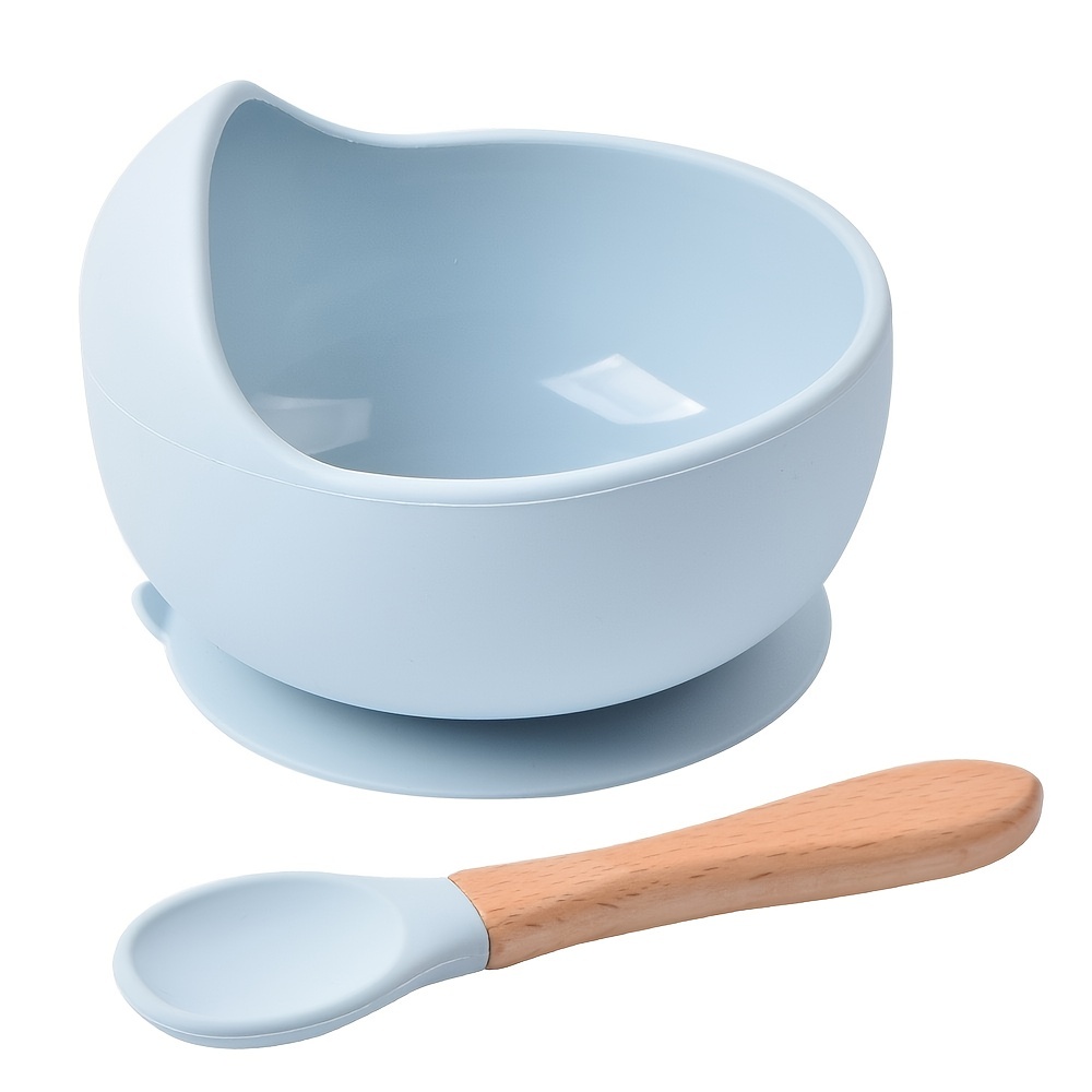 Baby Bowls With Suction Silicone Set With Spoon For Babies - Temu